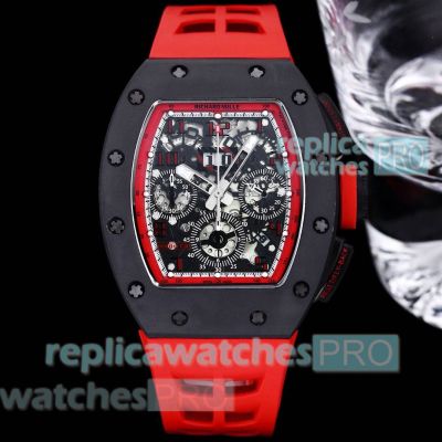 Swiss Replica Richard Mille RM011-fm Openworked Dial Red and Ceramic Watch